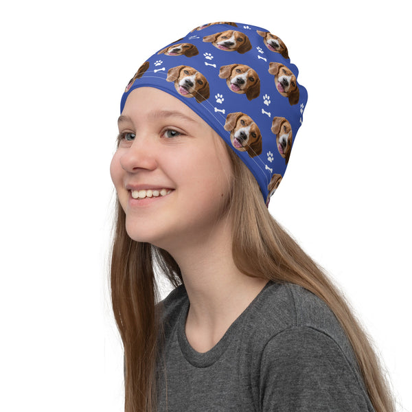 Custom Dog Face Neck Gaiter With Paws