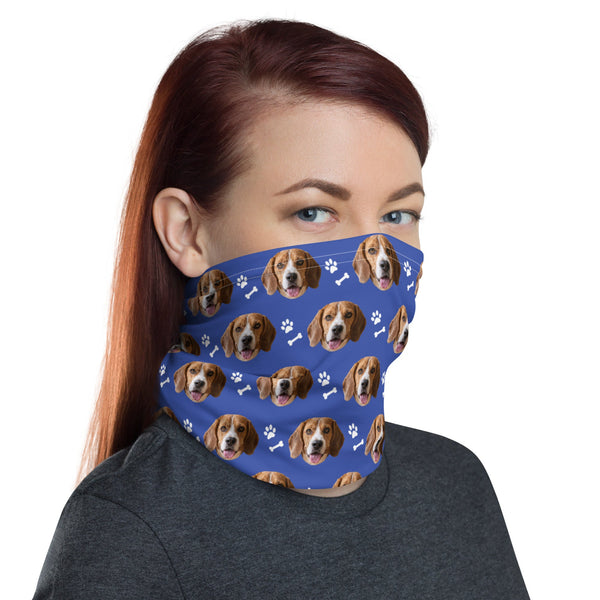Custom Dog Face Neck Gaiter With Paws
