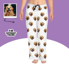 Custom Dog Face Pajama Pants Personalized Sleep Bottoms With Your Dog Photo
