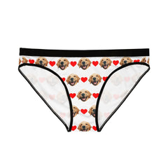 Custom Dog Face Panties With Hearts