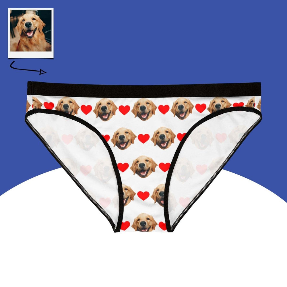 Custom Dog Face Panties With Hearts