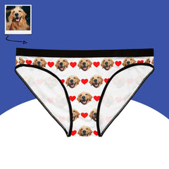 Custom Dog Face Panties With Hearts