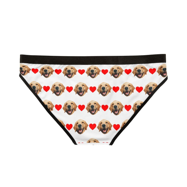 Custom Dog Face Panties With Hearts