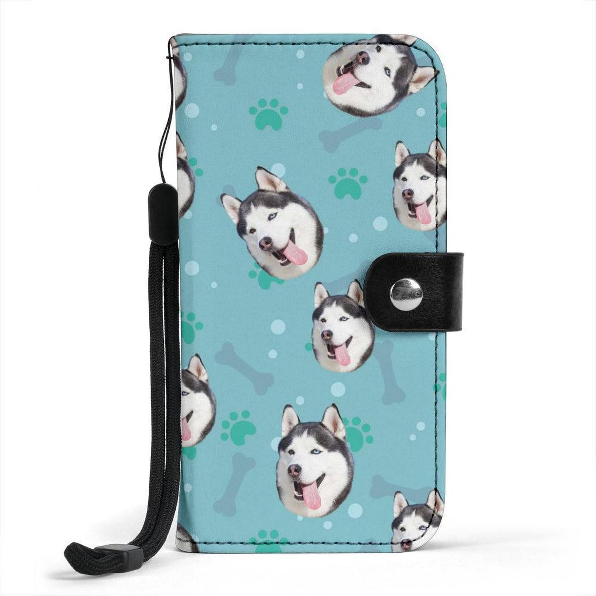 Custom Dog Face Phone Wallet Case Main image
