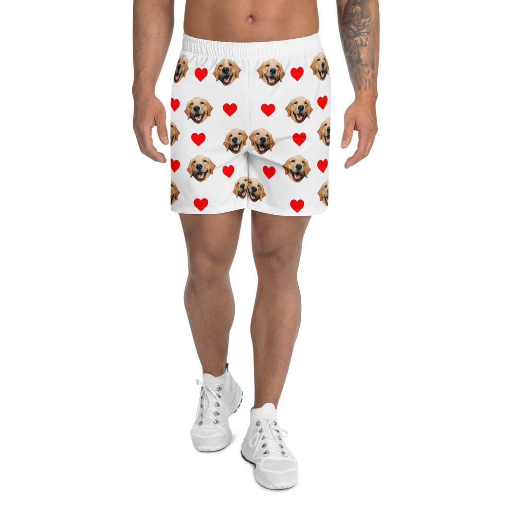 Custom Dog Face Shorts With Hearts