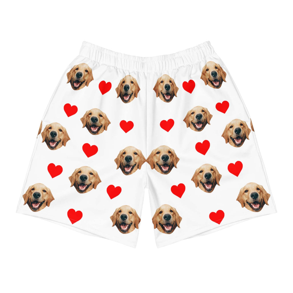 Custom Dog Face Shorts With Hearts