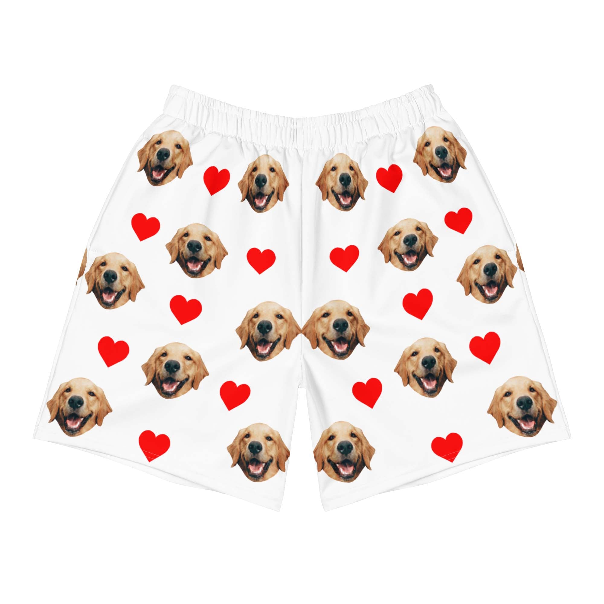 Custom Dog Face Shorts With Hearts