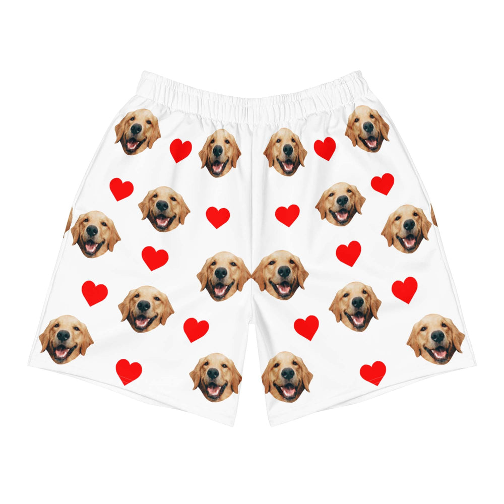 Custom Dog Face Shorts With Hearts