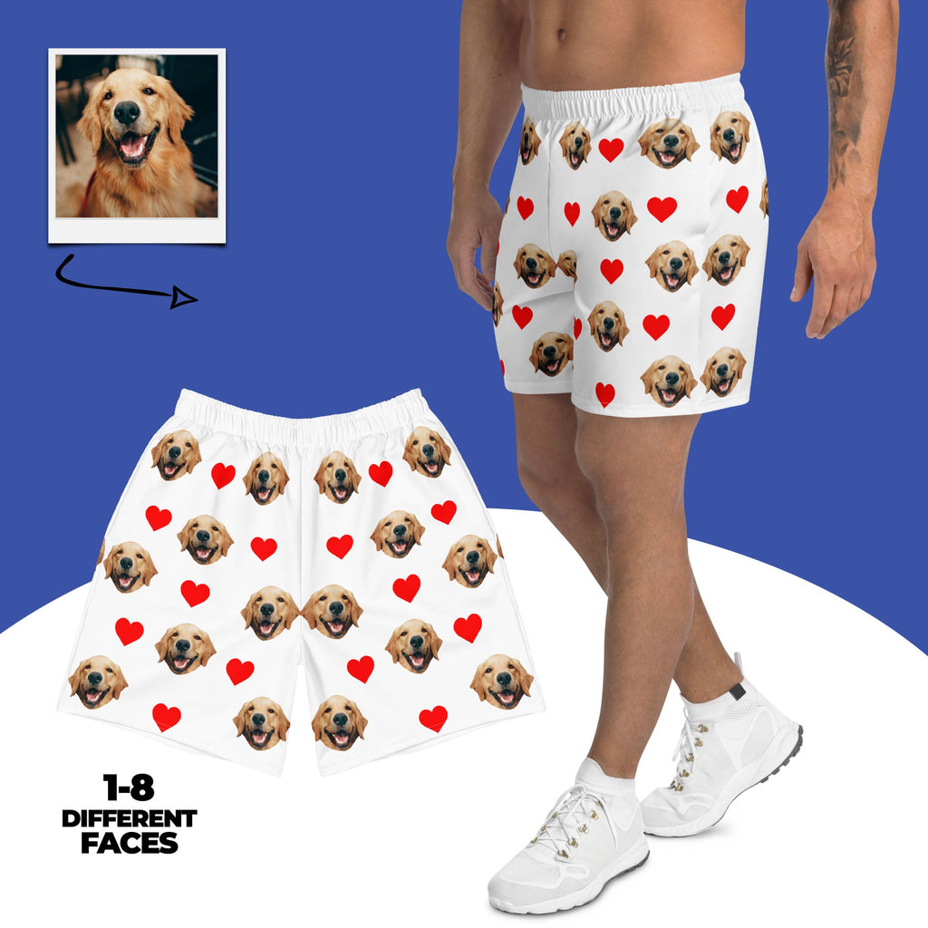 Custom Dog Face Shorts With Hearts