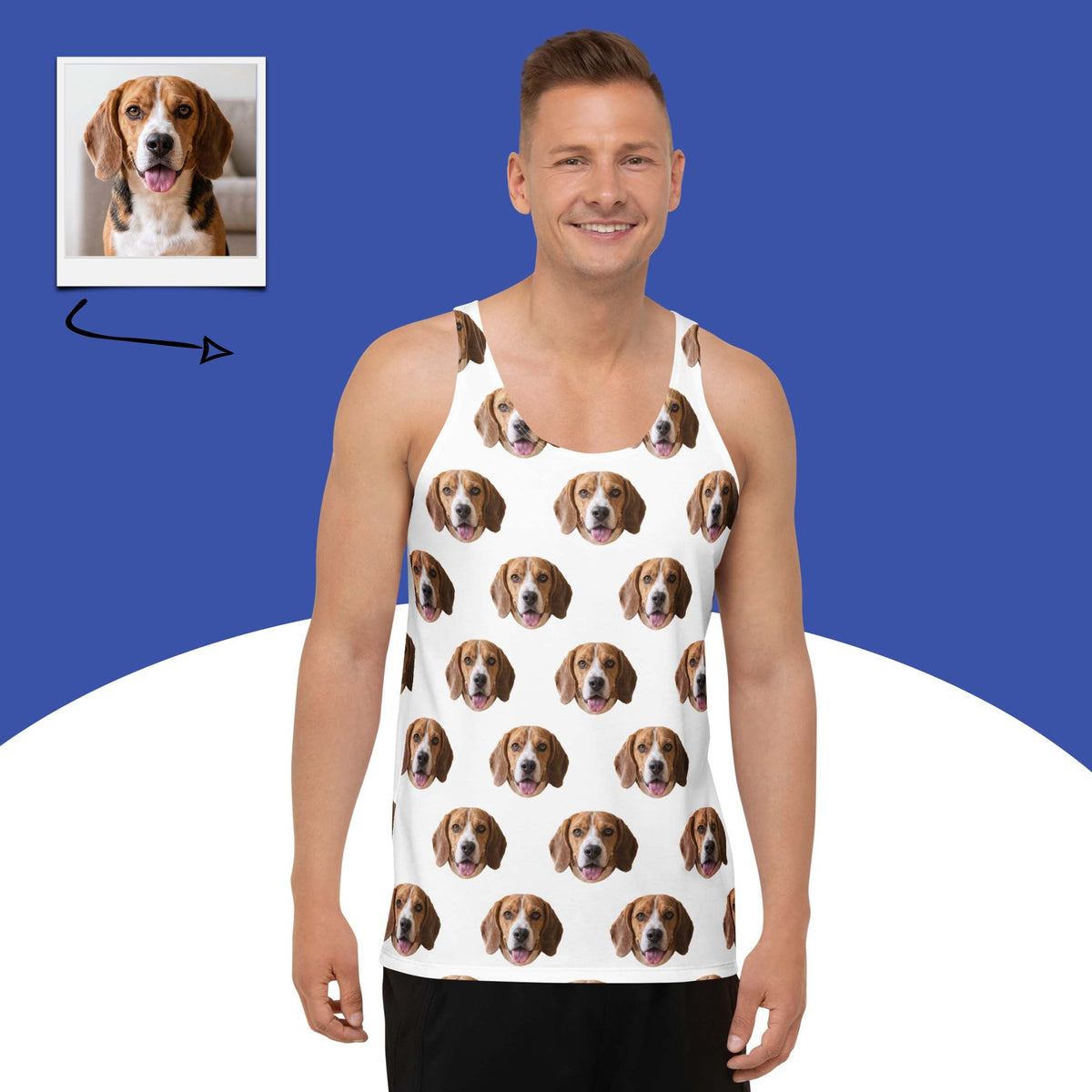 Custom Dog Face Tank Top With Paws (Copy) Main image