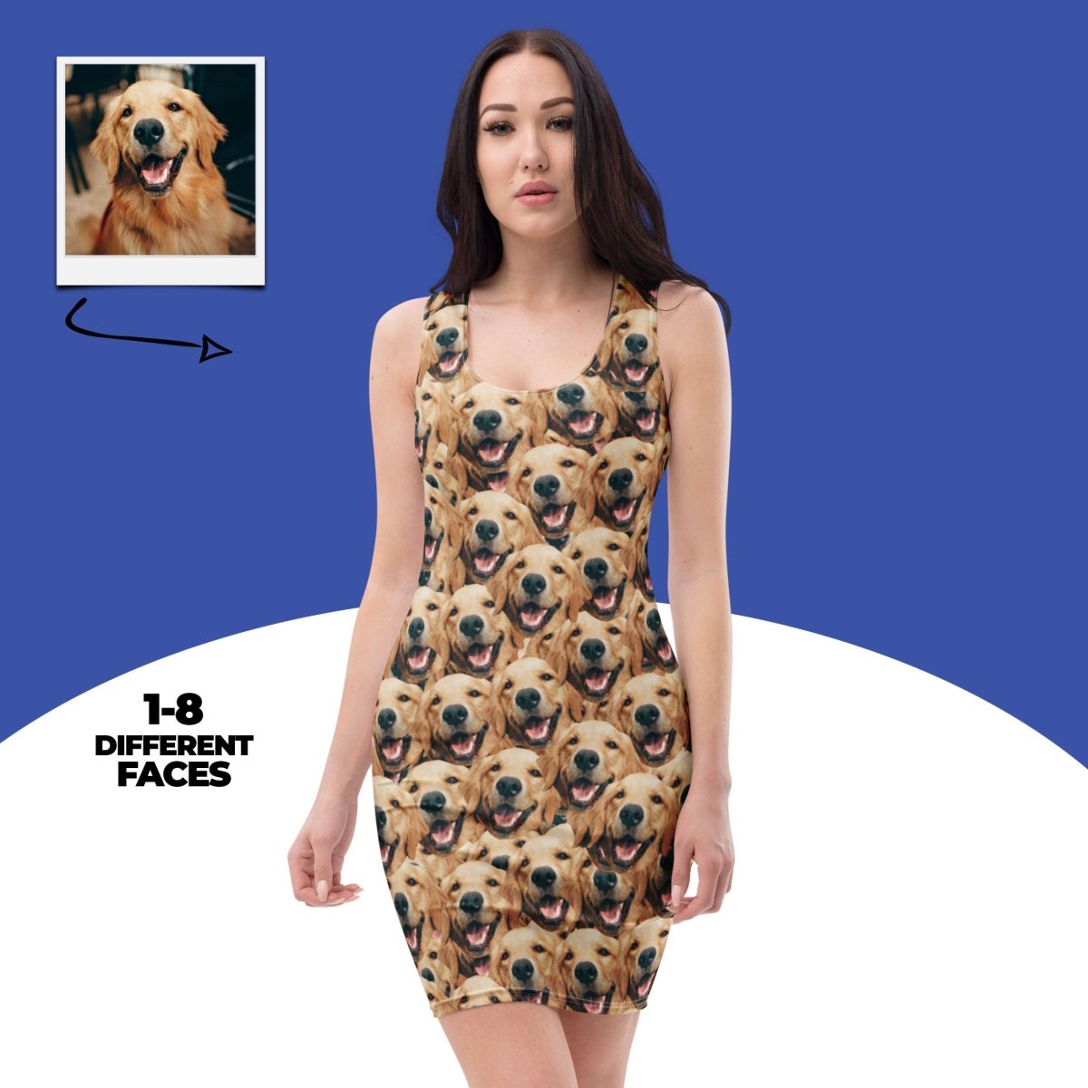 Custom Dog Faces Bodycon Dress Main image