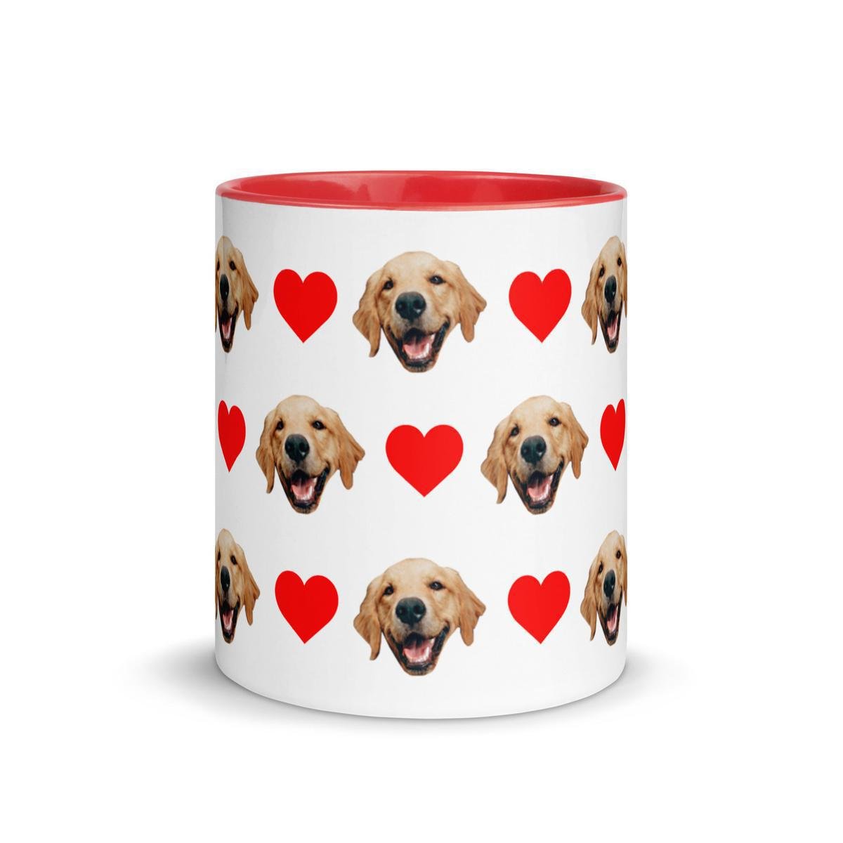 Custom Dog Faces Hearts Mug With Color Inside Secondary image