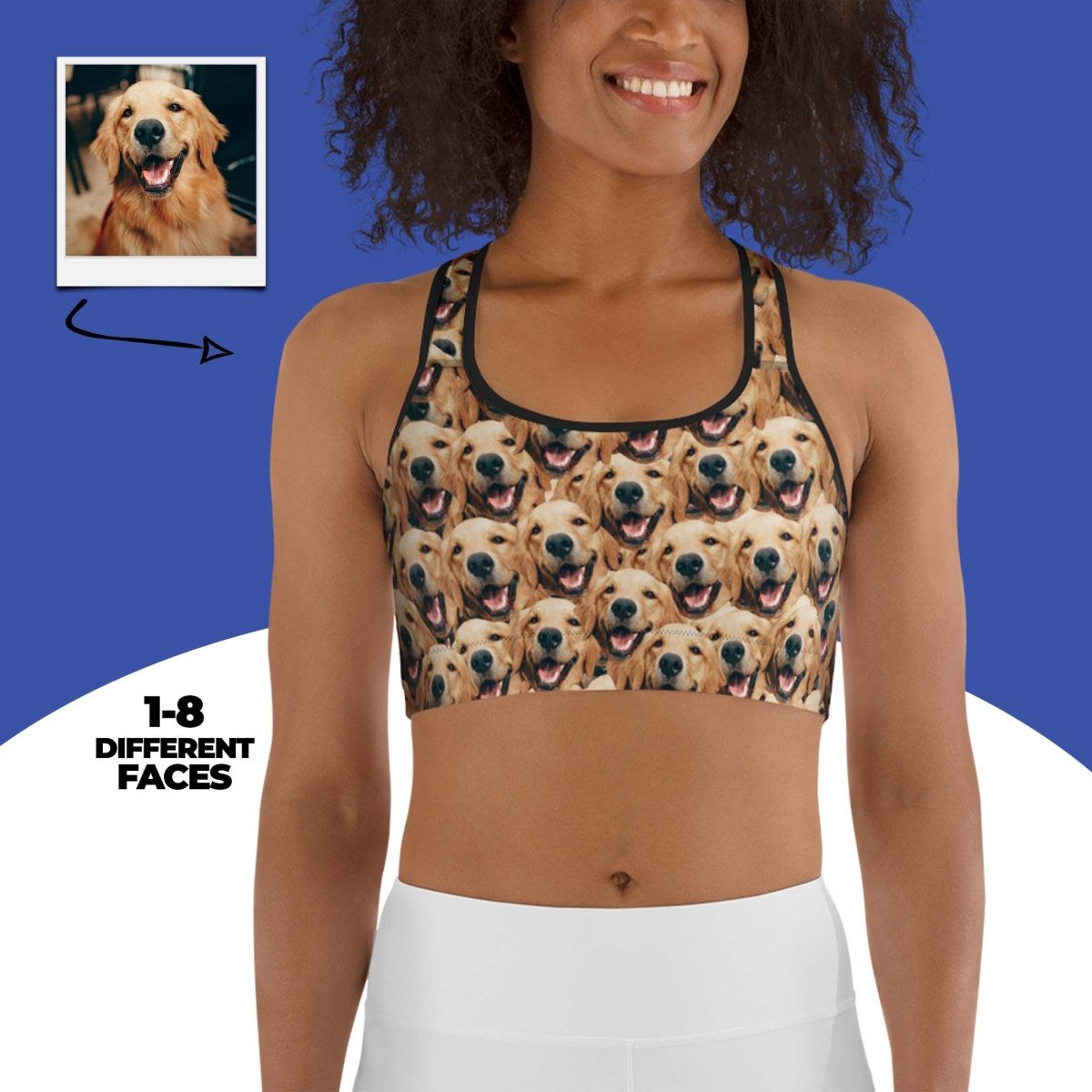 Custom Dog Faces Sports Bra Main image