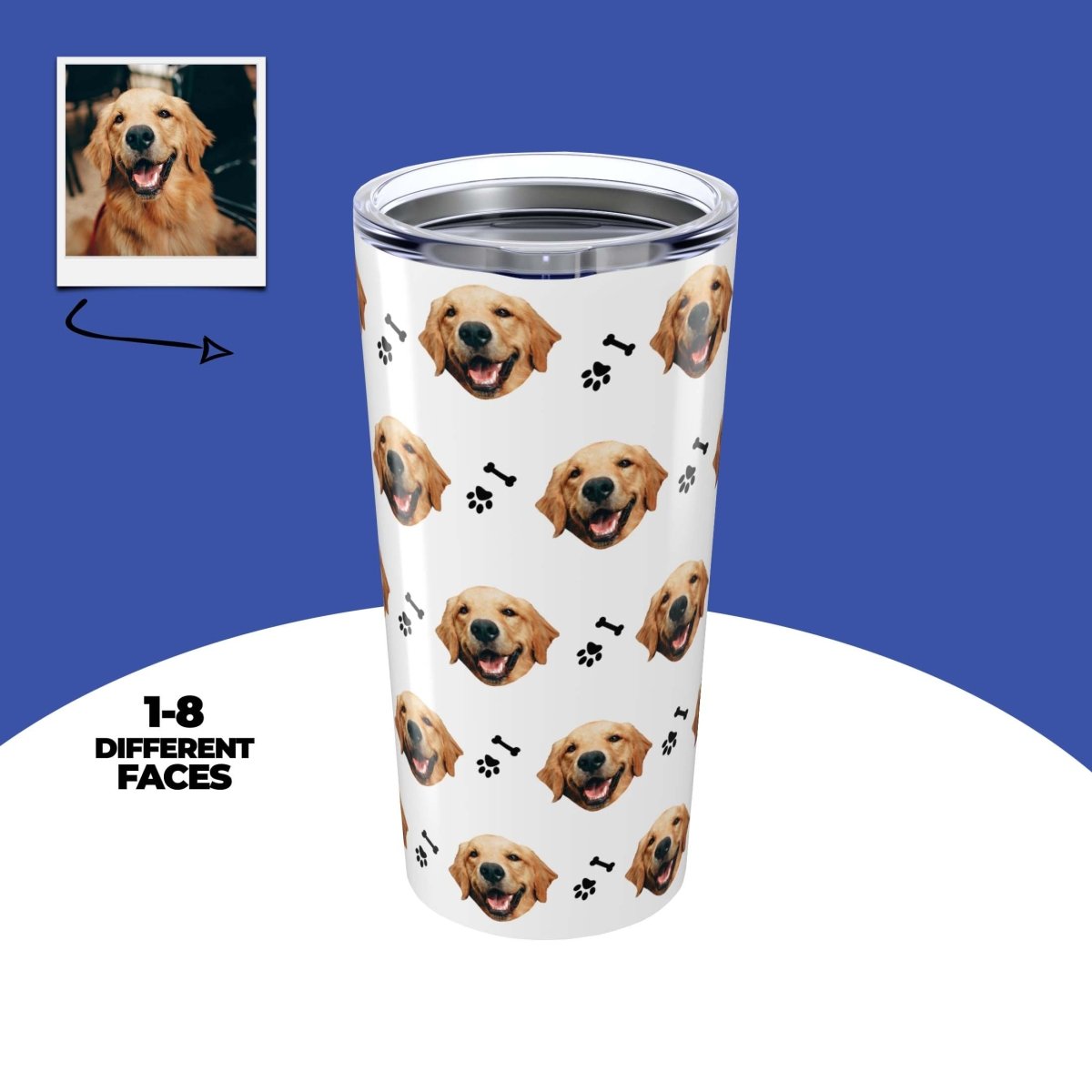 Custom Dog Faces Tumbler Main image
