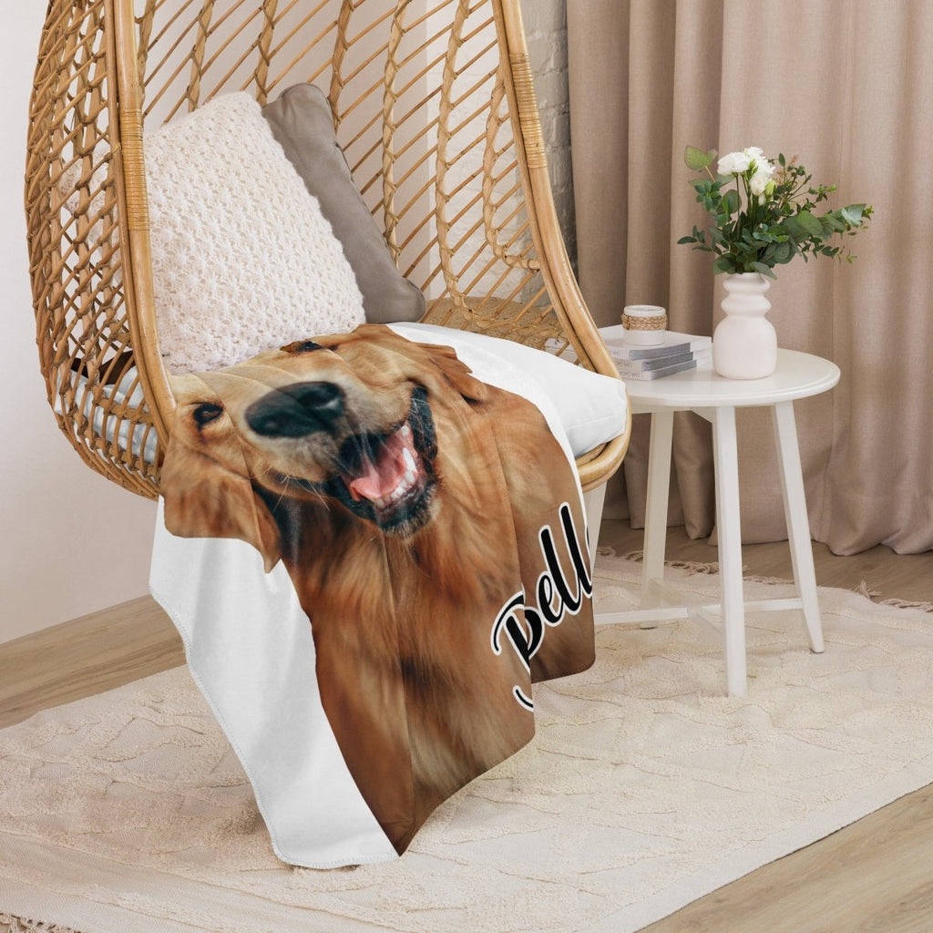Custom Dog Photo Blanket With Name