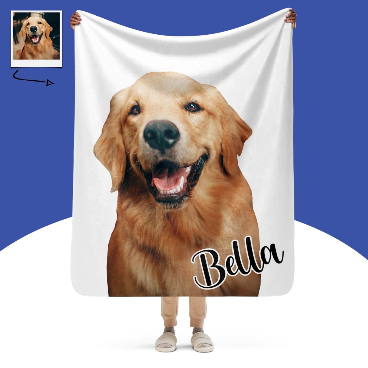 Custom Dog Photo Blanket With Name Main image