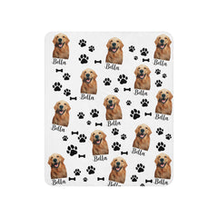 Custom Dog Photo Blanket With Text