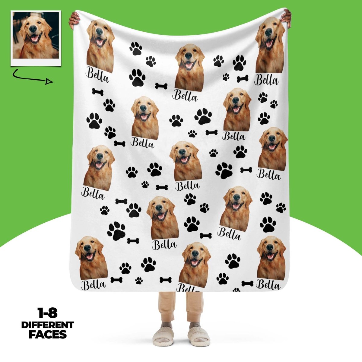 Custom Dog Photo Blanket With Text Main image