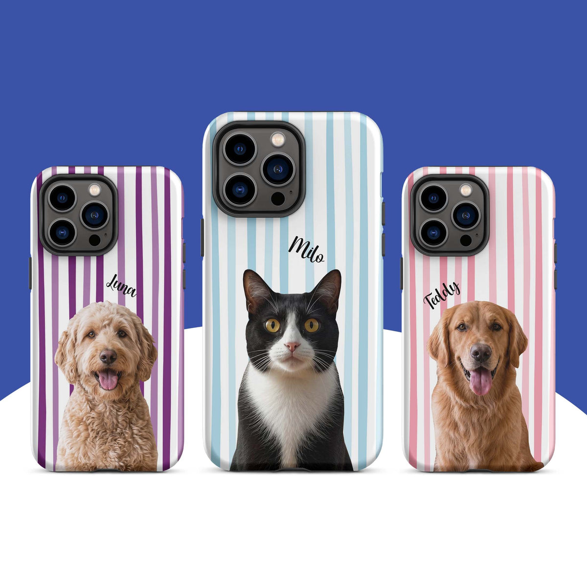 Custom Dog Photo Tough Phone Case With Name