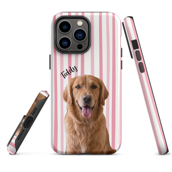 Custom Dog Photo Tough Phone Case With Name