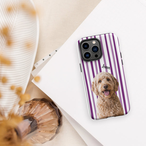 Custom Dog Photo Tough Phone Case With Name