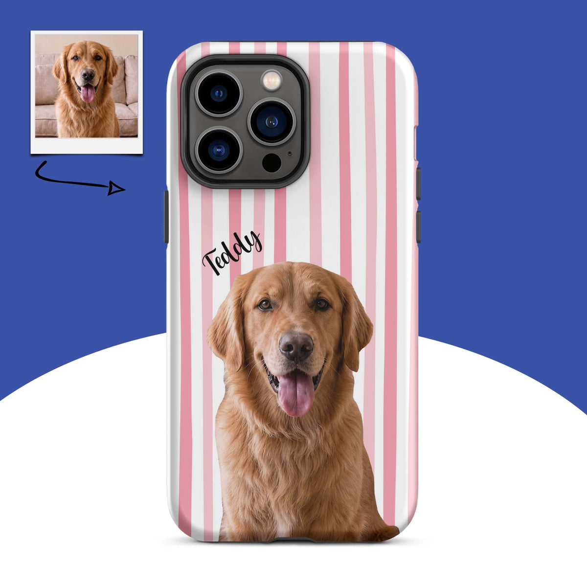 Custom Dog Photo Tough Phone Case With Name Main image