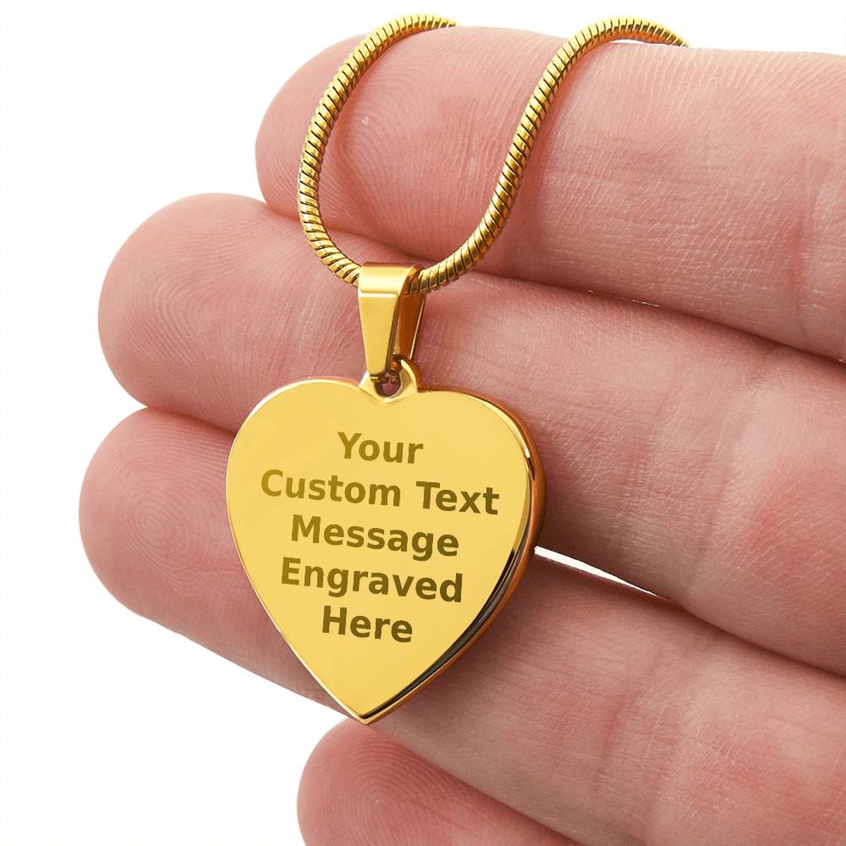 Custom Engraved Heart Necklace Secondary image