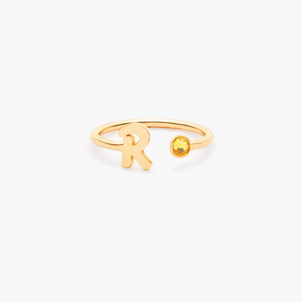 Custom Engraved Letter Ring Main image