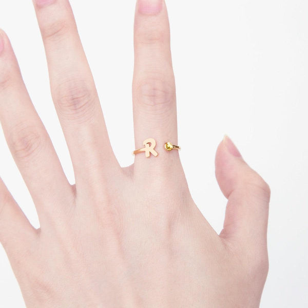 Custom Engraved Letter Ring