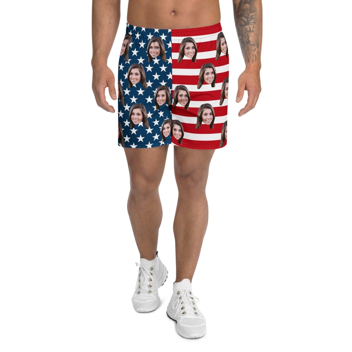 Custom Face American Flag Shorts Secondary image
