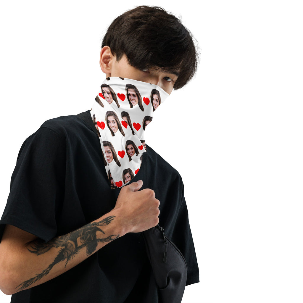 Custom Face Bandana With Hearts