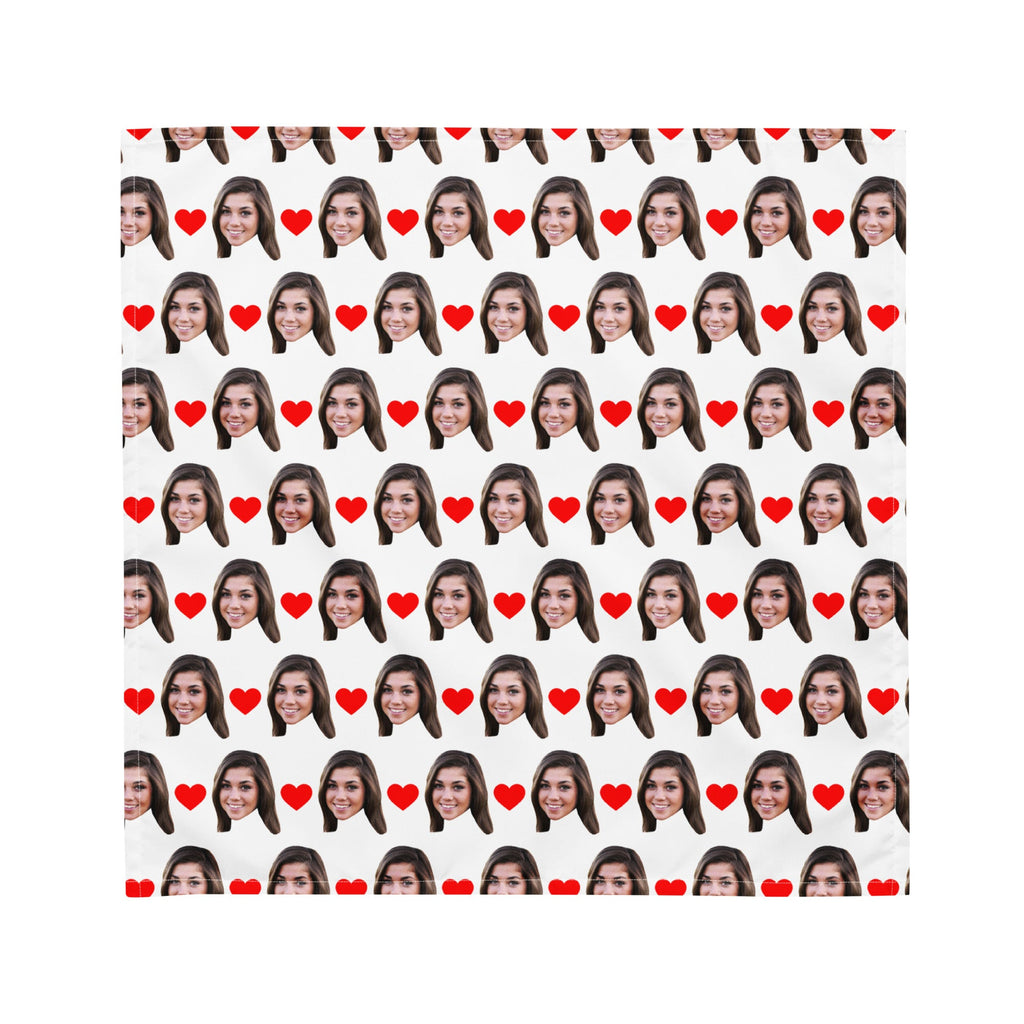 Custom Face Bandana With Hearts