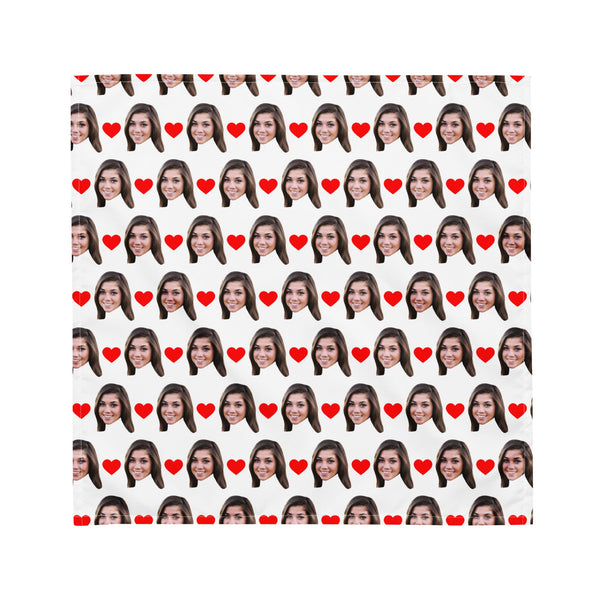 Custom Face Bandana With Hearts