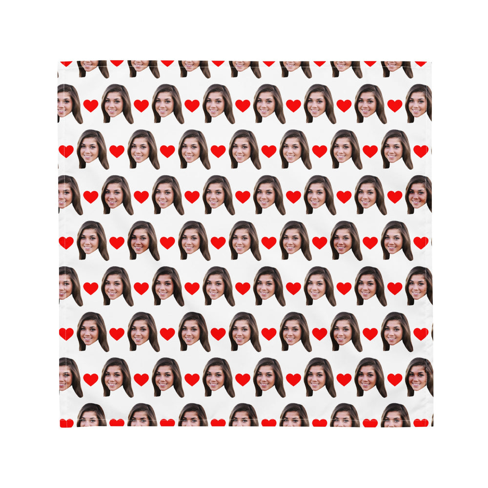 Custom Face Bandana With Hearts