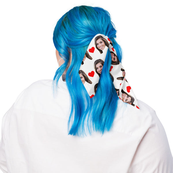 Custom Face Bandana With Hearts