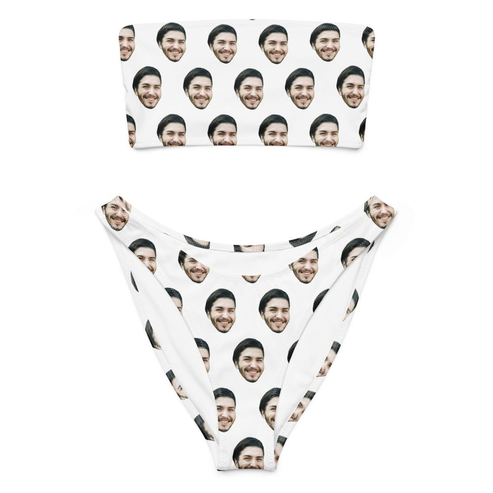 Custom Face Bandeau Bikini Fun Personalized Swimwear