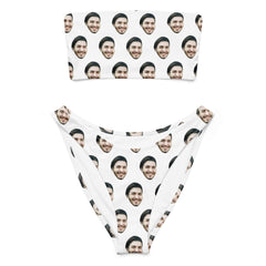 Custom Face Bandeau Bikini Fun Personalized Swimwear