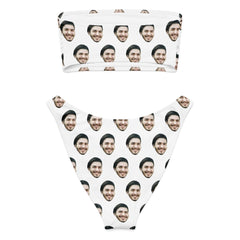 Custom Face Bandeau Bikini Fun Personalized Swimwear