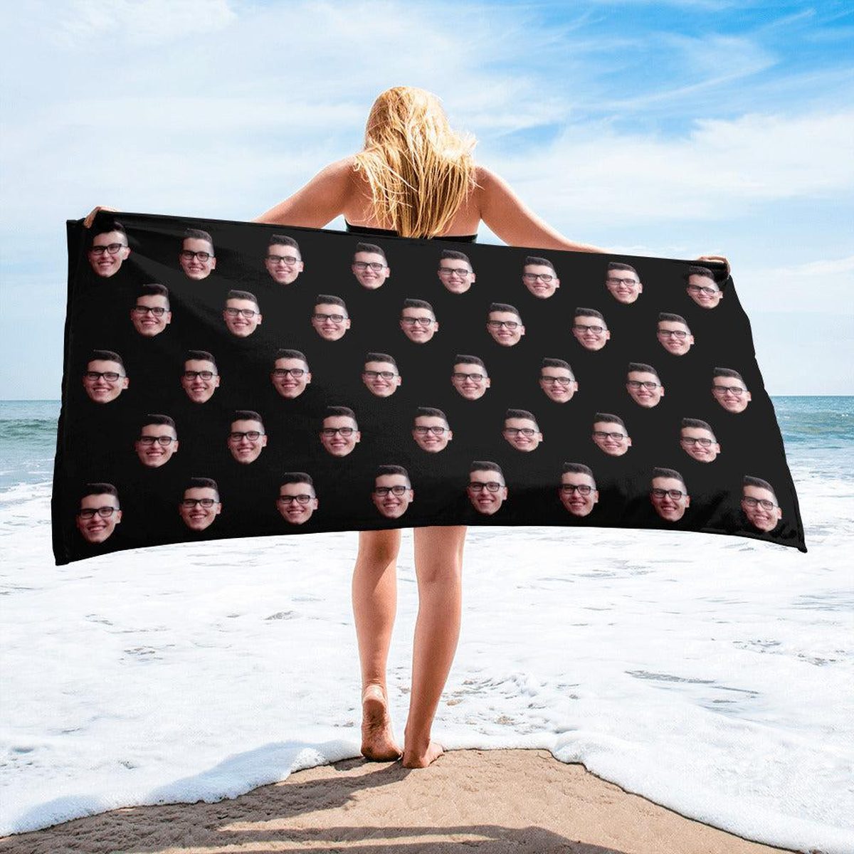 Custom Face Beach Towel Secondary image