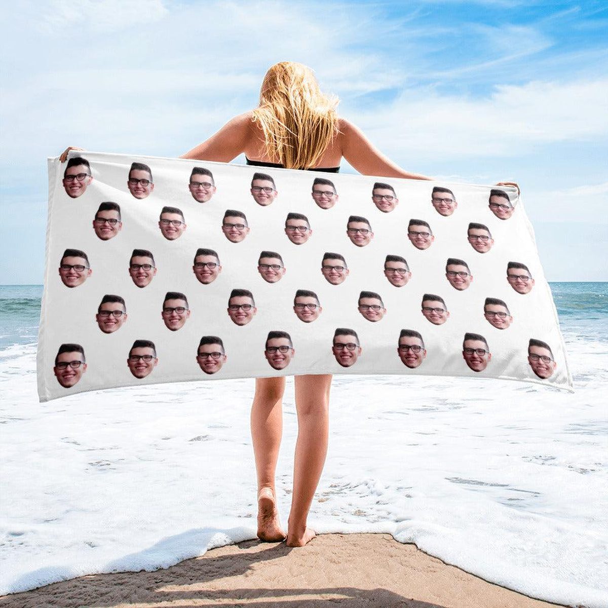 Custom Face Beach Towel Main image