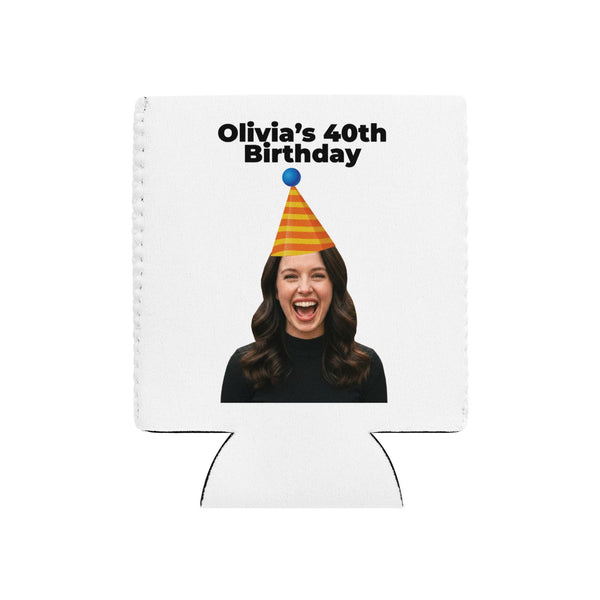 Custom Face Birthday Hat Can Cooler