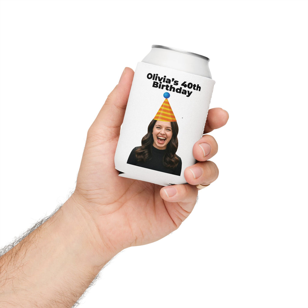 Custom Face Birthday Hat Can Cooler