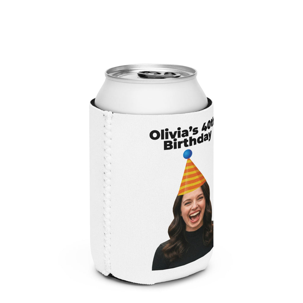 Custom Face Birthday Hat Can Cooler