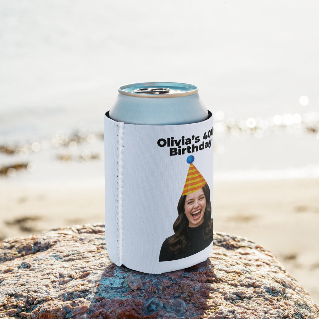 Custom Face Birthday Hat Can Cooler