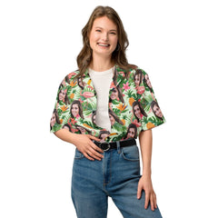 Custom Face Hawaiian Shirt Flamingo Jungle Print