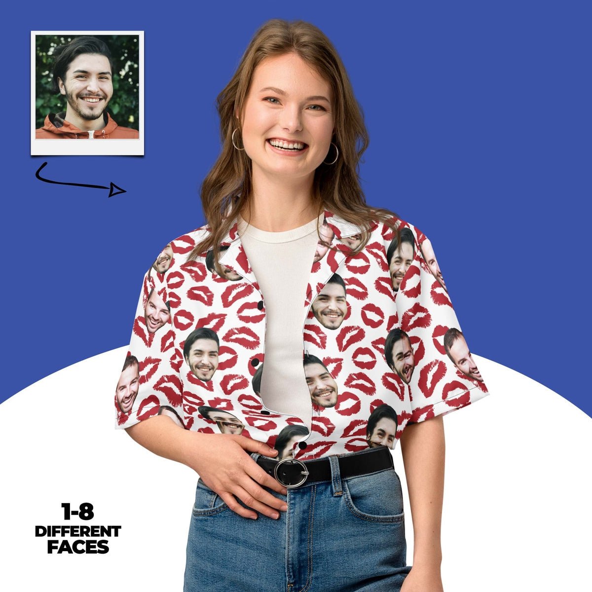 Custom Face Kiss Personalized Photo Shirt Main image