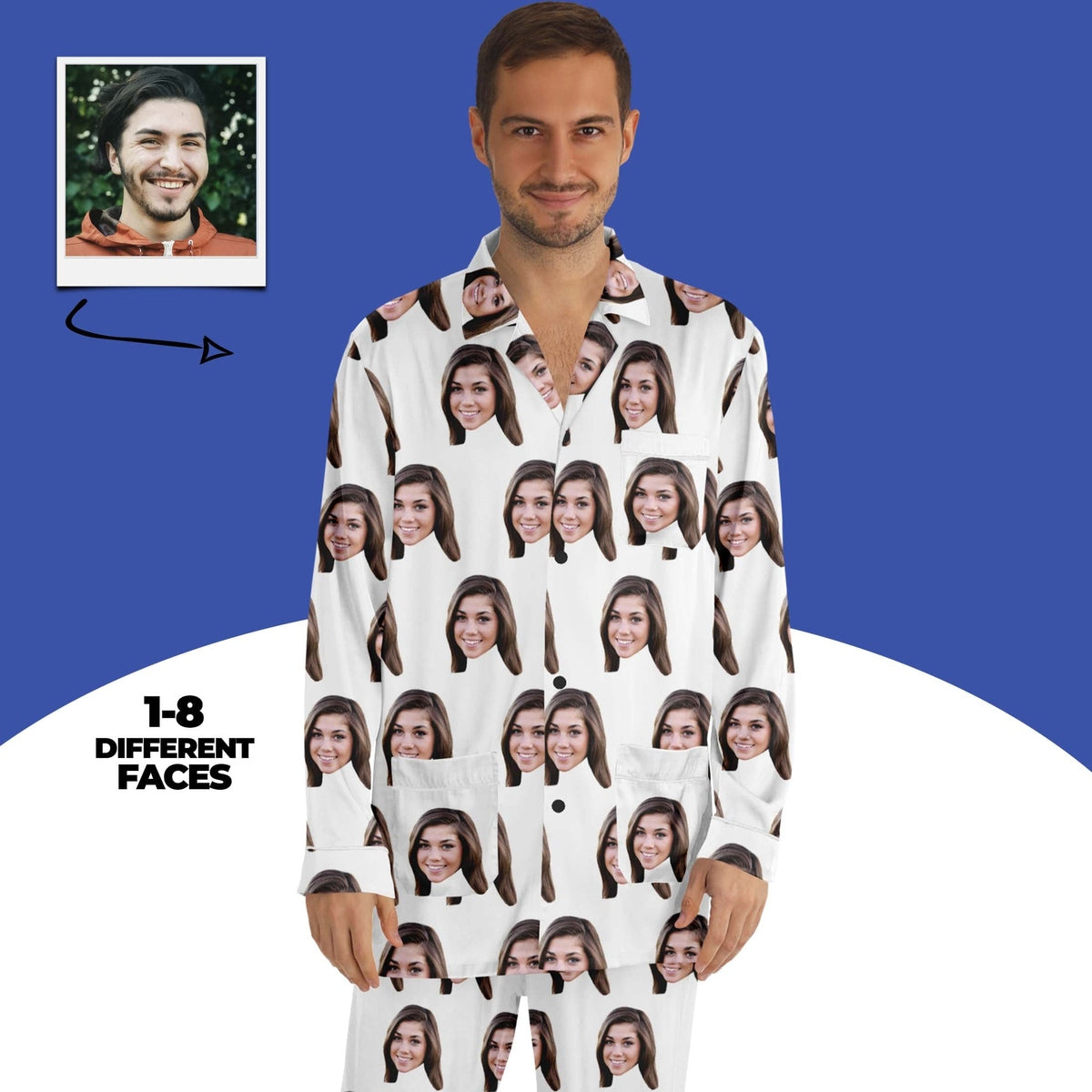 Custom Face Men's Satin Pajamas Main image
