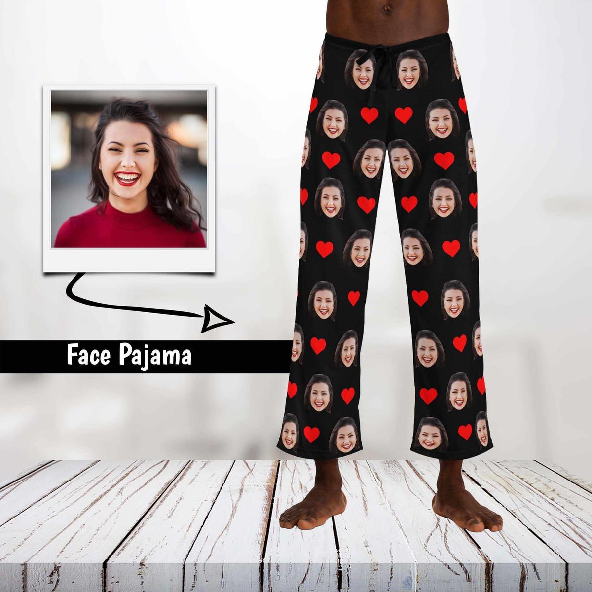 Custom Face Pajama Heart Prints Main image