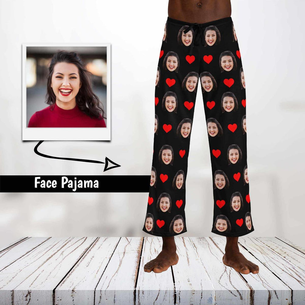 Custom Face Pajama Heart Prints