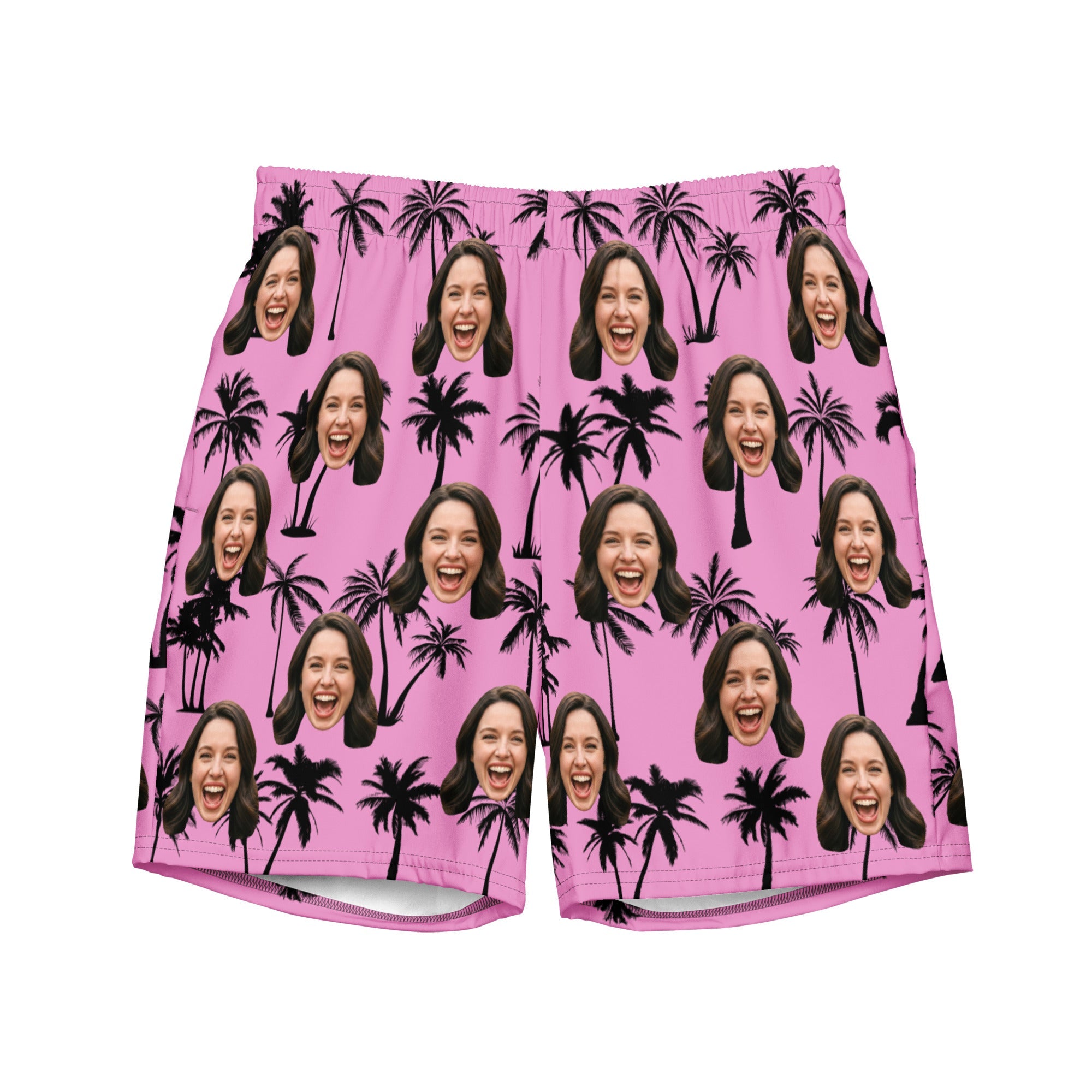 Custom Face Palm Tree Swim Trunks